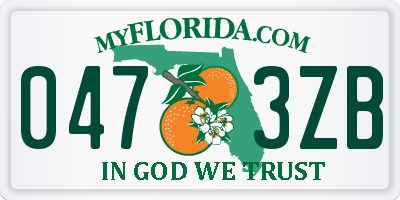 FL license plate 0473ZB
