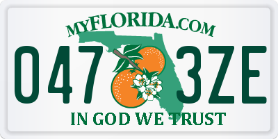 FL license plate 0473ZE