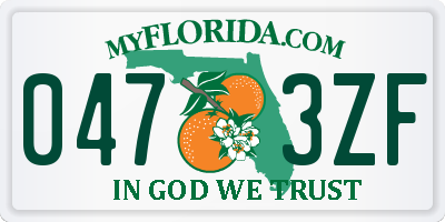 FL license plate 0473ZF