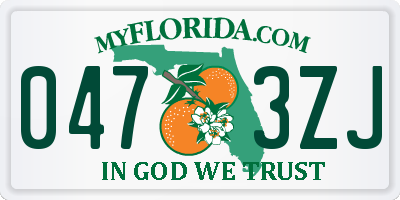 FL license plate 0473ZJ