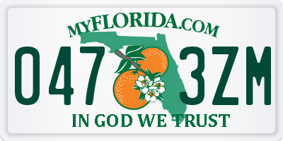 FL license plate 0473ZM