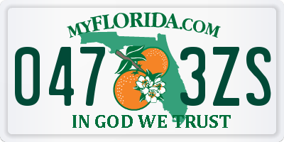 FL license plate 0473ZS