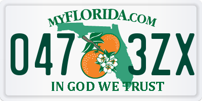 FL license plate 0473ZX