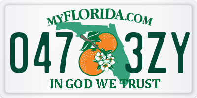 FL license plate 0473ZY