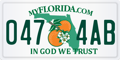 FL license plate 0474AB