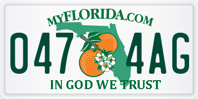 FL license plate 0474AG