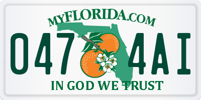 FL license plate 0474AI