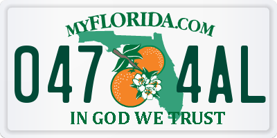 FL license plate 0474AL