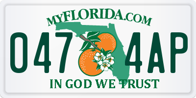 FL license plate 0474AP