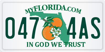 FL license plate 0474AS