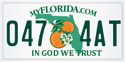 FL license plate 0474AT