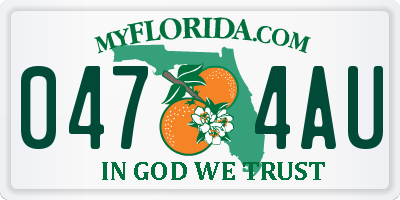 FL license plate 0474AU