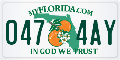 FL license plate 0474AY