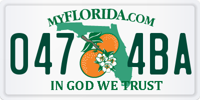 FL license plate 0474BA