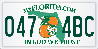 FL license plate 0474BC