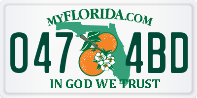 FL license plate 0474BD