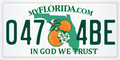 FL license plate 0474BE
