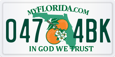 FL license plate 0474BK