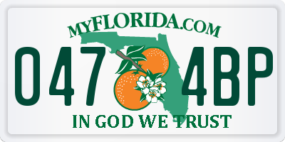 FL license plate 0474BP
