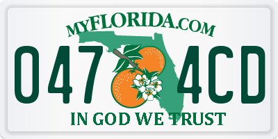 FL license plate 0474CD