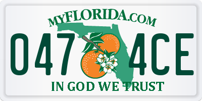 FL license plate 0474CE
