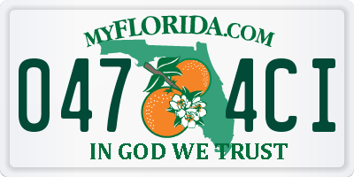 FL license plate 0474CI