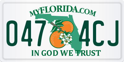 FL license plate 0474CJ