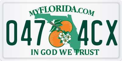 FL license plate 0474CX