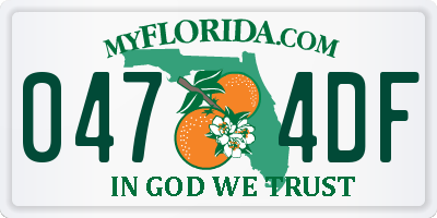 FL license plate 0474DF