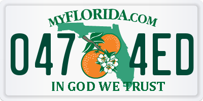 FL license plate 0474ED