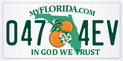 FL license plate 0474EV