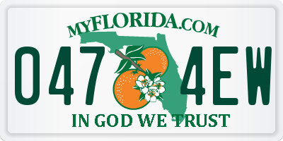 FL license plate 0474EW