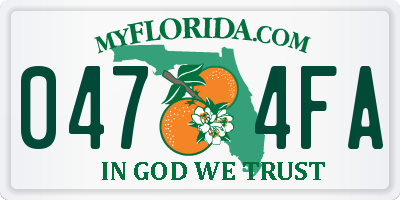 FL license plate 0474FA