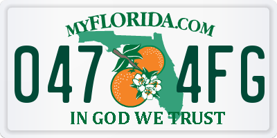 FL license plate 0474FG