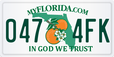 FL license plate 0474FK