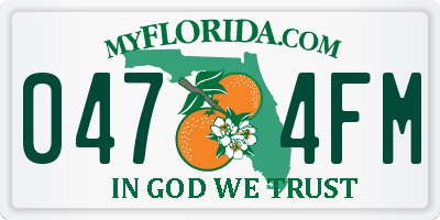 FL license plate 0474FM