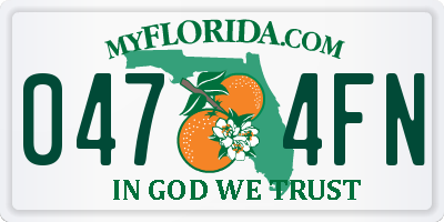 FL license plate 0474FN