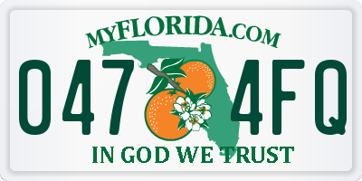 FL license plate 0474FQ