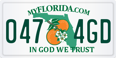 FL license plate 0474GD