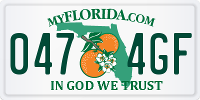 FL license plate 0474GF