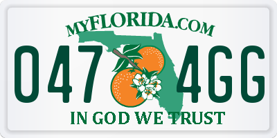 FL license plate 0474GG
