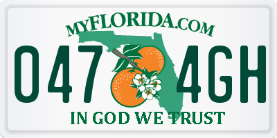 FL license plate 0474GH