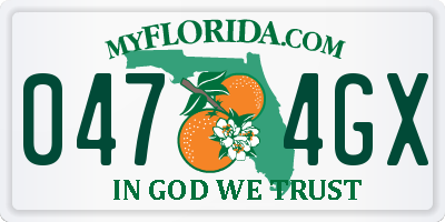 FL license plate 0474GX