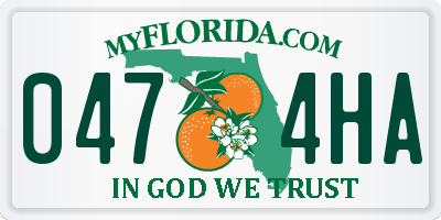 FL license plate 0474HA