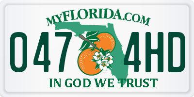 FL license plate 0474HD