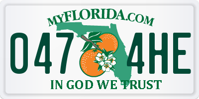 FL license plate 0474HE