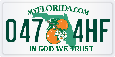 FL license plate 0474HF