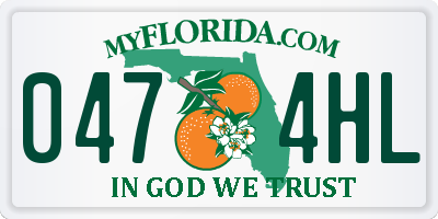 FL license plate 0474HL