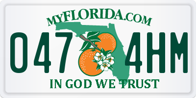 FL license plate 0474HM