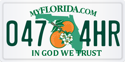 FL license plate 0474HR